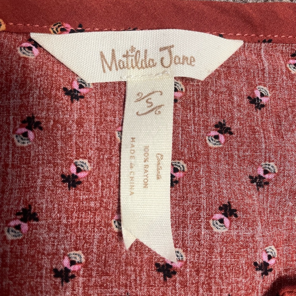 Matilda Jane Boho Floral Shark bite Hem Tank Top- Size Small - Picture 7 of 7